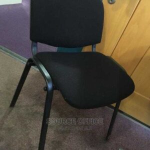 black leather visitor chair waiting room