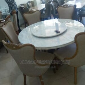 elegant round marble dinner table