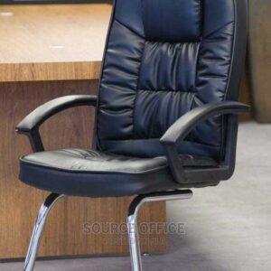 ergonomic leather visitor chair lumbar padding