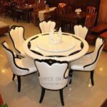 luxurious round marble dining set