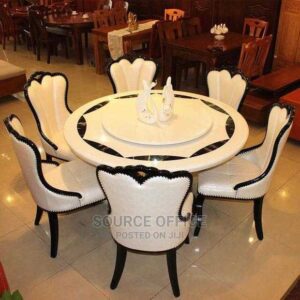 luxurious round marble dining set