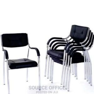 mid back leather reception chair