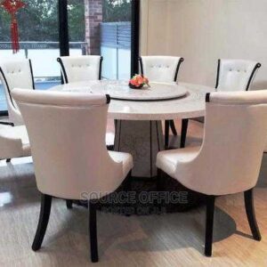 premium marble table upholstered chairs