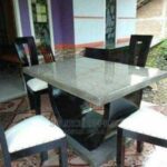 sophisticated marble dining suite