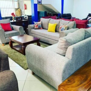 spacious fabric sofa lounging