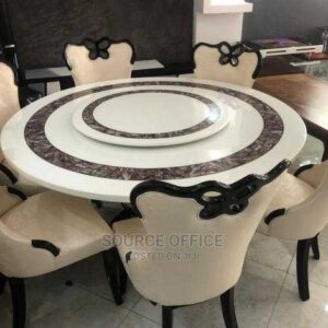 spacious round family dining table