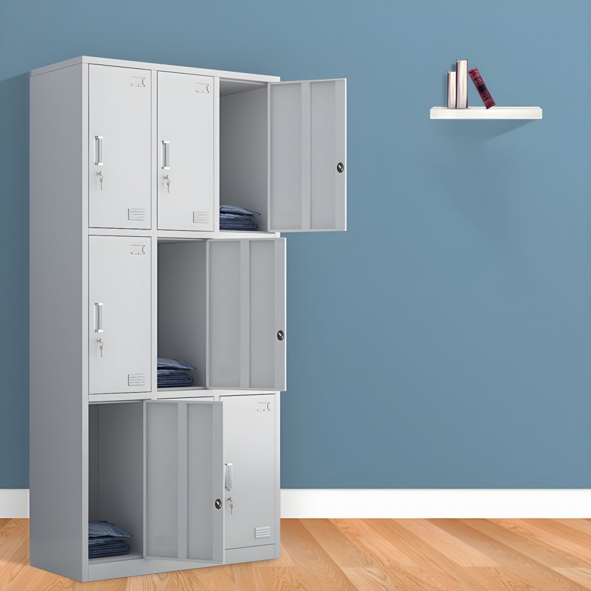 9-locker-steel-office-storage-cabinet-heavy-duty 9-Locker Steel Office Cabinet ? Heavy Duty Lockable Storage System - Image 1