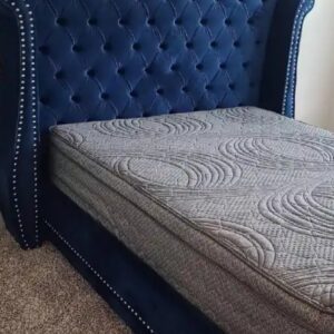 beige linen study bed