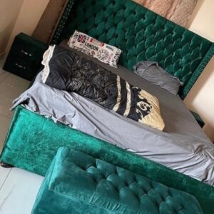 beige study bed bookshelves