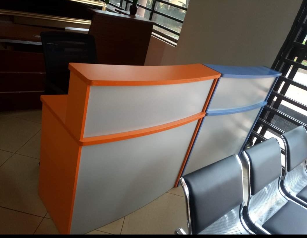 black-and-white-commercial-reception-desk Reception Counter Desk with Multiple Drawers Kampala Uganda - Image 1