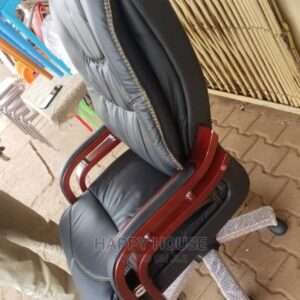 black executive chair with chrome legs