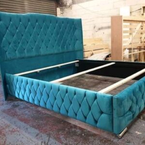 black fabric study bed