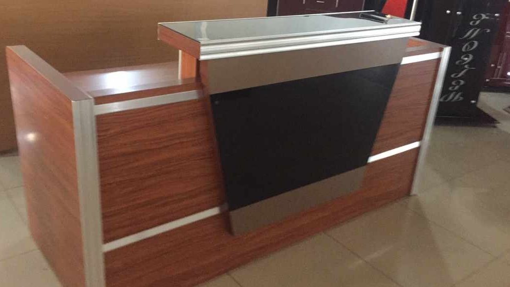 black-white-office-reception-furniture Reception Desk for Business Offices Kampala Uganda SourceOffice Durable Wooden Build Quality - Image 1