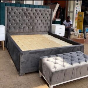 charcoal upholstered desk bed