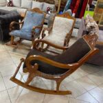 Modern Nursery Glider Rocking Chair with Upholstered Armrests & Soft Padding