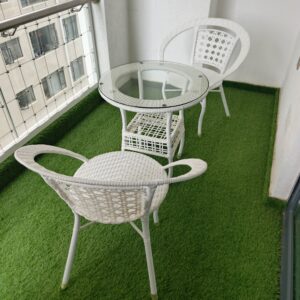 compact balcony table and chair set