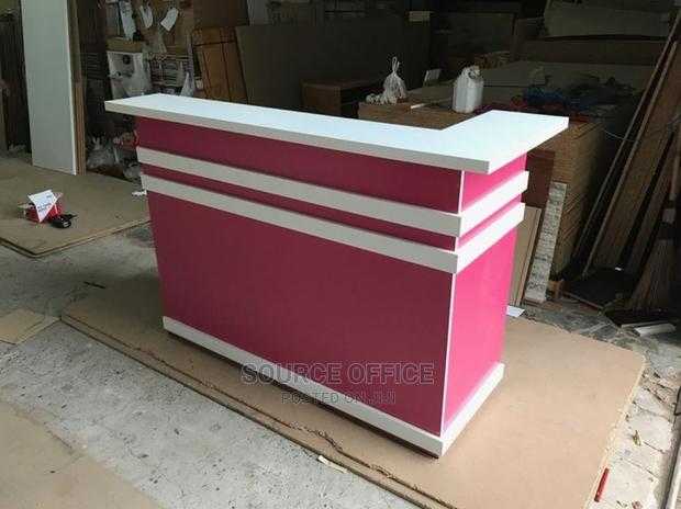 contemporary-reception-desk-black-white-finish Professional SACCO Office Reception Desk Modern Design Uganda - Image 1