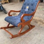 Contemporary Upholstered Accent Rocking Chair with Ergonomic Back Support