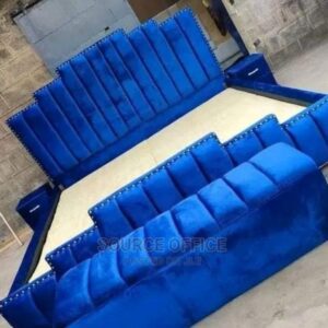 cream tufted bed storage