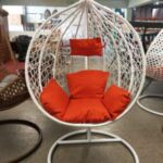 double rattan garden swing chair