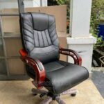 executive high back office chair with chrome base