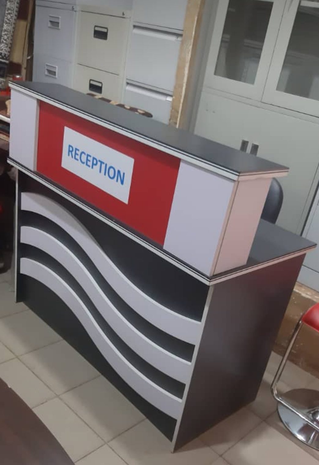 executive-office-counter-black-white Heavy Duty Office Reception Desk Uganda Commercial Use - Image 1