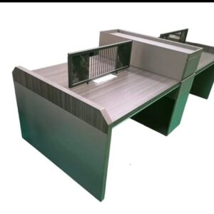 facing office desk with lockable drawers