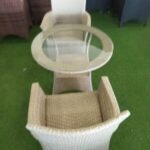 luxury 2 seater rattan balcony set with cushions