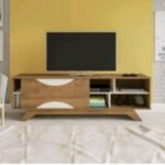 Rustic Wooden TV Stand with Mount for Family Living Rooms Kampala