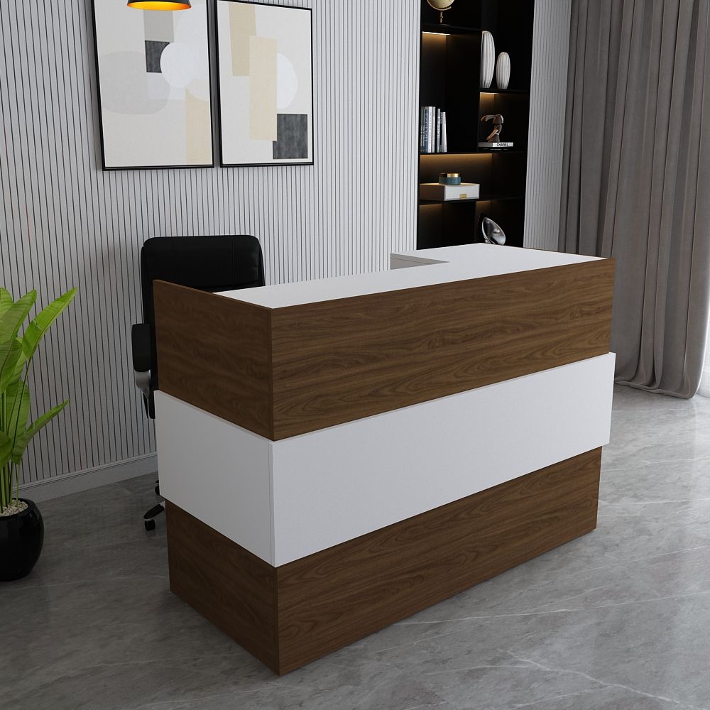 modern-1-4m-front-reception-desk-black-white-uganda Modern 1.4m Front Reception Desk with Lockable Drawers for Offices in Uganda - Image 1