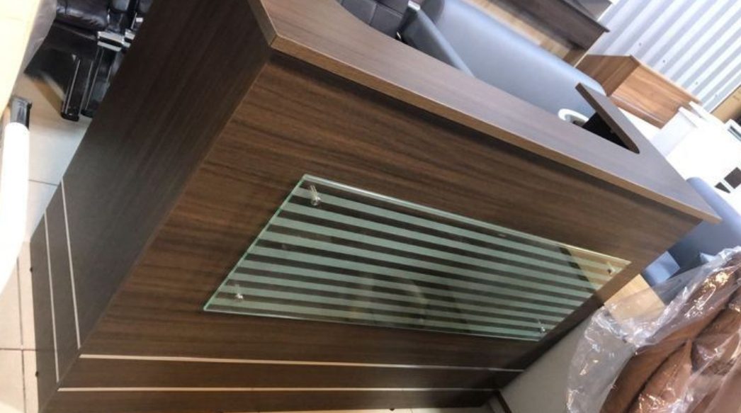 modern-business-reception-desk Narrow Design Office Reception Counter Desk Uganda - Image 1