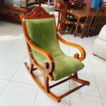 Modern Upholstered Rocking Chair with Plush Seat for Living Room