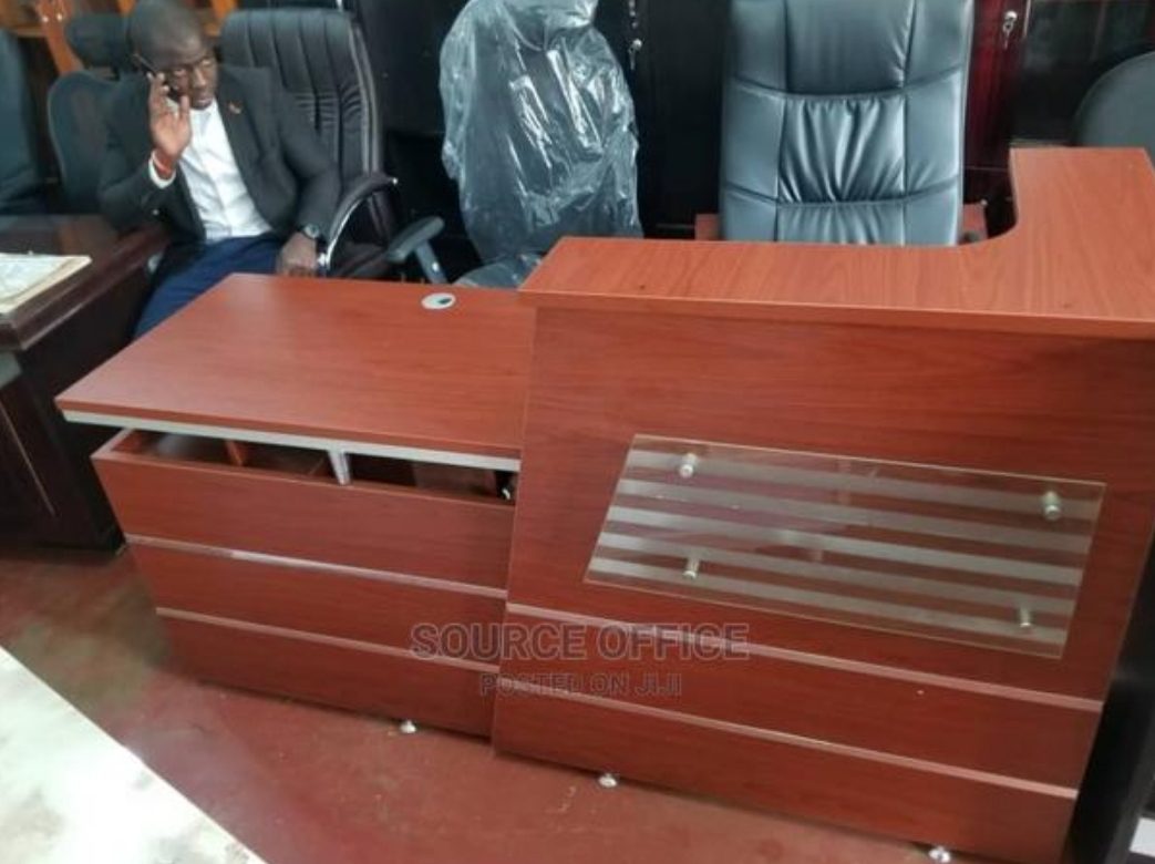 premium-office-reception-counter-kampala Modern Reception Desk Uganda 1.8m Office Furniture Kampala Premium Executive Wooden Finish - Image 1