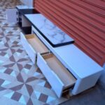 Modern TV Stand with Decorative Storage Shelves Uganda
