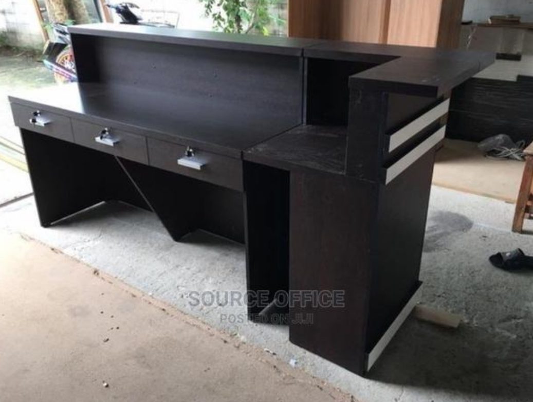 professional-reception-counter-with-storage Commercial Reception Counter Desk Uganda Modern Furniture Space Saving Office Design - Image 1