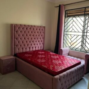 queen fabric workspace bed