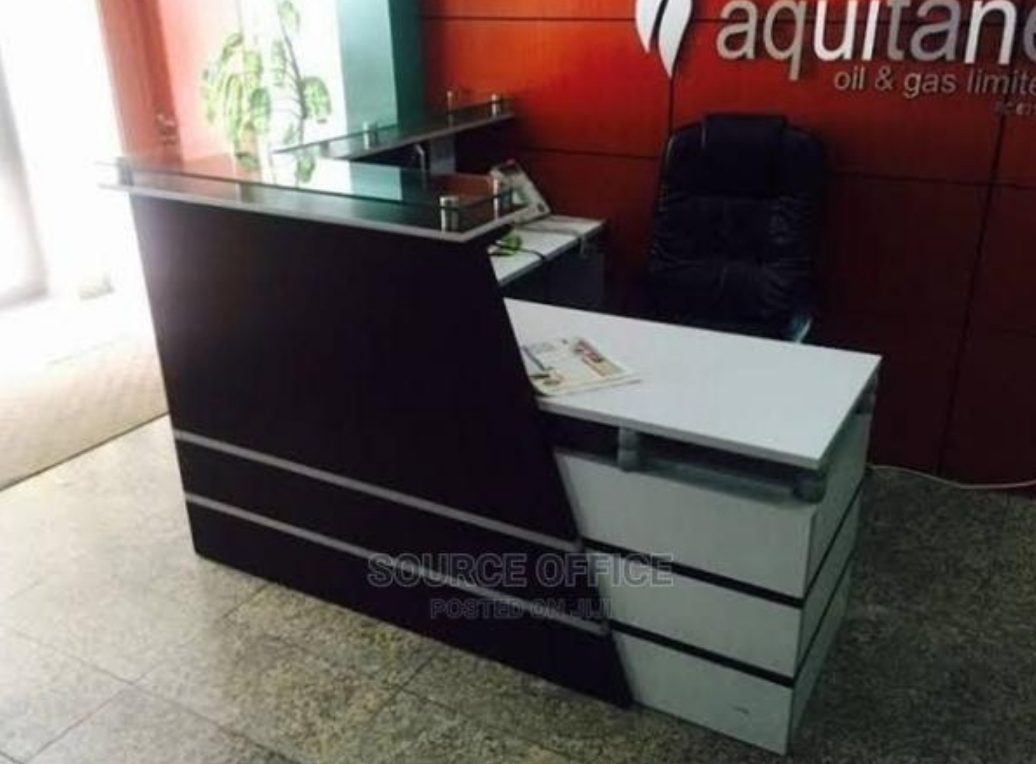 reception-counter-for-corporate-offices Commercial Reception Counter Desk Uganda Modern Furniture with Lockable Drawer System - Image 1