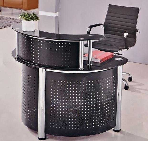 reception-table-with-large-workspace Compact Front Desk Reception Counter for Business Reception Areas - Image 1