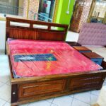 Walnut Wooden Bed Frame for Luxury Master Bedrooms Kampala