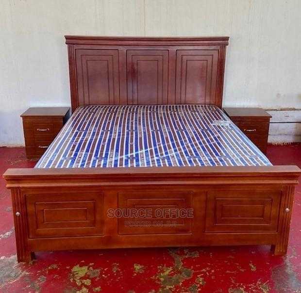 stylish-bedroom-wooden-bed-frame-kampala White Wooden Bed Frame for Bright Bedroom Spaces - Image 1