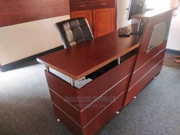 stylish-office-reception-table-uganda Narrow Profile Reception Counter Desk for Limited Office Space Uganda - Image 1