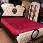 Luxury Wooden Bed Frame with Upholstered Headboard Style