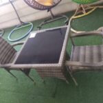 wicker patio bistro set for small balconies