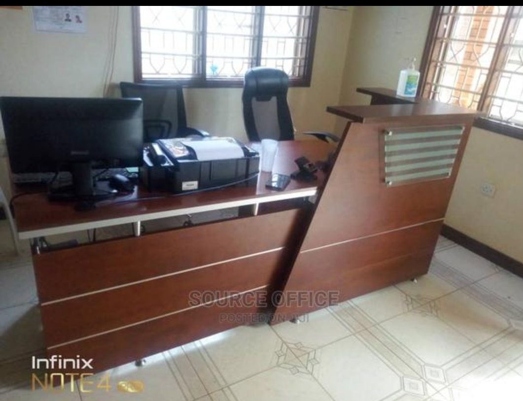 wooden-office-front-counter-design Spa Front Desk Reception Counter Elegant Design Uganda - Image 1