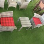 woven balcony swing chair with stand