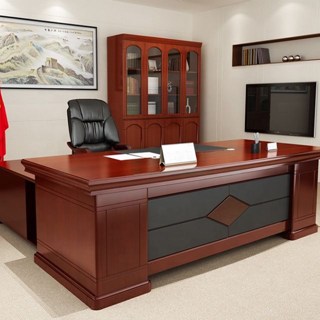 executive-1400mm-executive-office-desk-with-file-cabinet Executive 1400mm Executive Office Desk with File Cabinet - Image 1