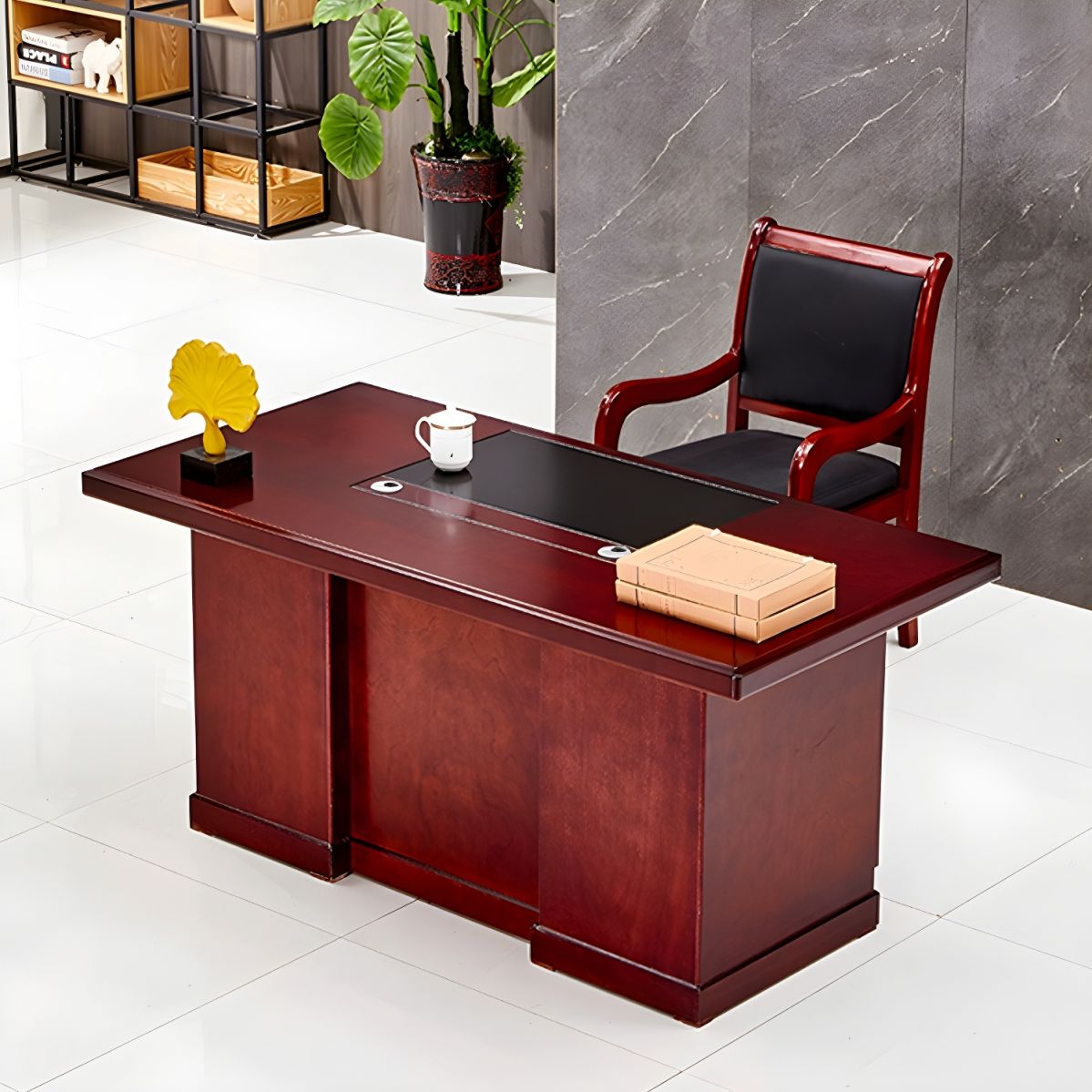 luxury-1400mm-executive-office-desk-with-file-cabinet Luxury 1400mm Executive Office Desk with File Cabinet - Image 1