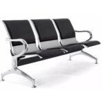 1 seater airport link bench silver steel