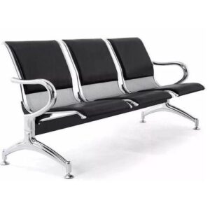 1 seater airport link bench silver steel