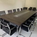 12 seater boardroom table walnut